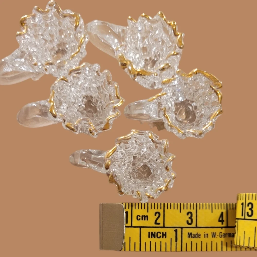 VINTAGE MINIATURE TEA CUPS AND SPOON HAND SPUN BLOWN GLASS WITH 22K GOLD OVERLAY - Picture 5 of 6